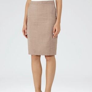 Reiss Turner Skirt, wool poly blend, UK 14 US 10, Light brown
